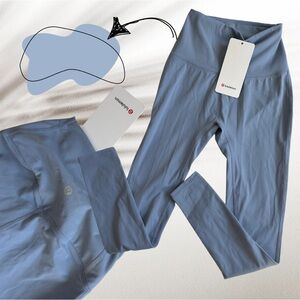 NWT Lululemon Swiftly Tech SS Crew Leggings Blue Color Athletica Yoga Pants